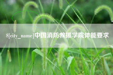邯郸中国消防救援学院体能要求