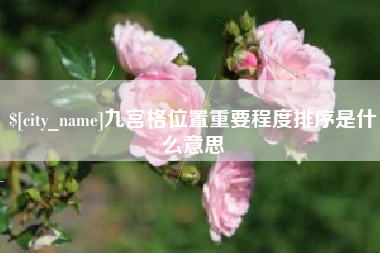 邯郸九宫格位置重要程度排序是什么意思