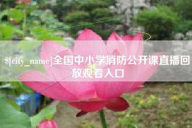 邯郸全国中小学消防公开课直播回放观看入口