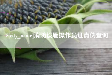 邯郸消防设施操作员证真伪查询