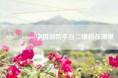 邯郸中国消防平台二维码在哪里
