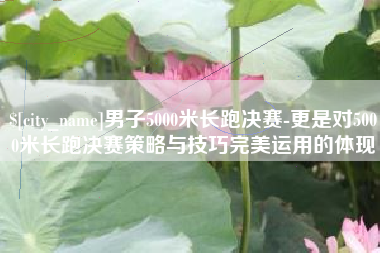 邯郸男子5000米长跑决赛-更是对5000米长跑决赛策略与技巧完美运用的体现