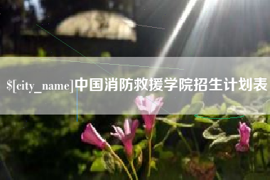 邯郸中国消防救援学院招生计划表