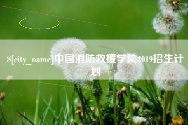 邯郸中国消防救援学院2019招生计划