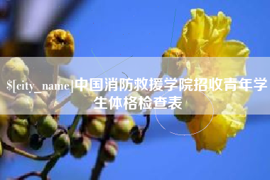 邯郸中国消防救援学院招收青年学生体格检查表